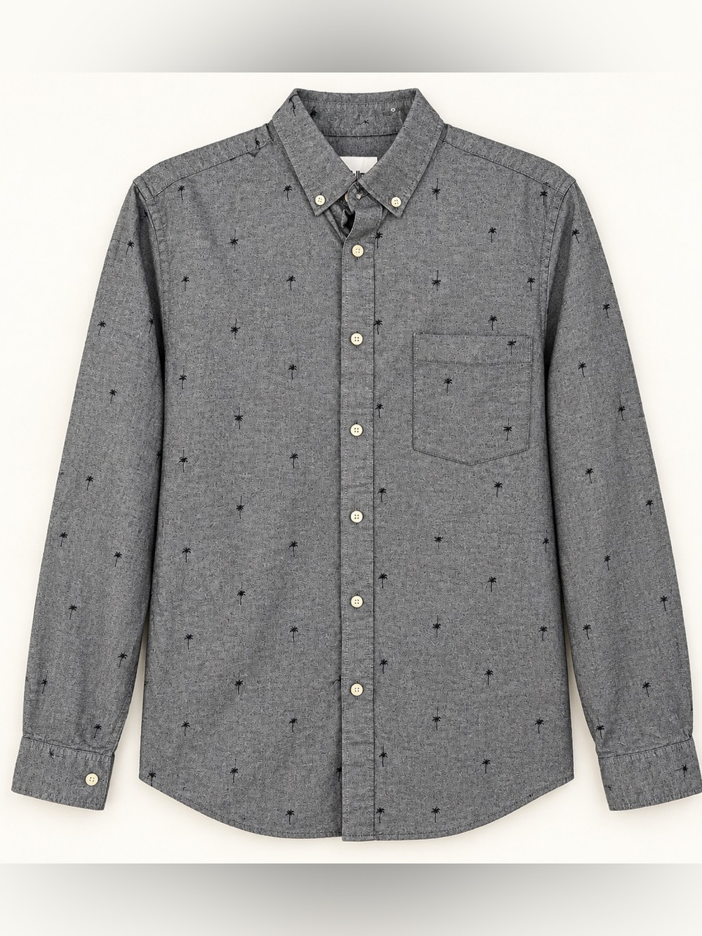 Goodfellow & Co Charcoal Button-Down Shirt with Palm Accent